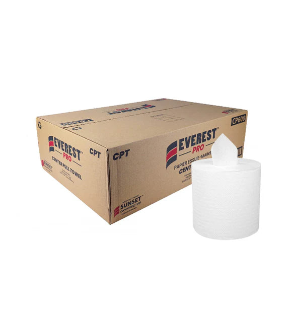 EVEREST PRO WHITE CENTER-PULL PAPER TOWEL 6 RLS X 600 SHEETS - CP600