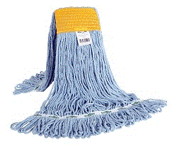 Syn-Pro® Synthetic Looped End Wet Mop Wide Band Blue 16oz Bagged - 3050B
