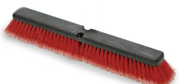 18" Plastic Block Pushbroom Medium RED - 5055R