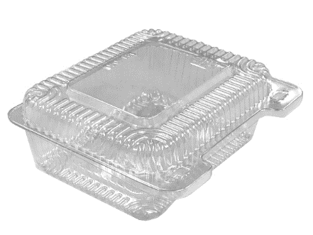 6" CLEAR HINGED CONTAINER 02253 / VEL070 600/CS
