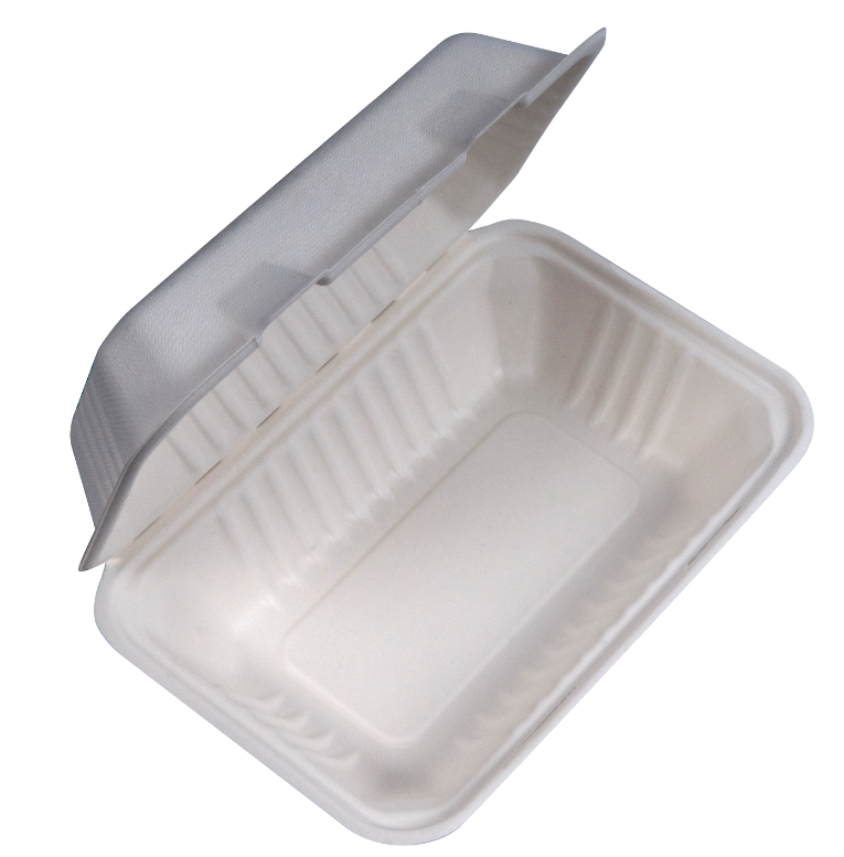 BAGASSE LARGE CLAMSHELL 50x4